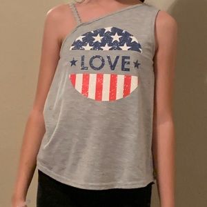 Off shoulder grey tank top